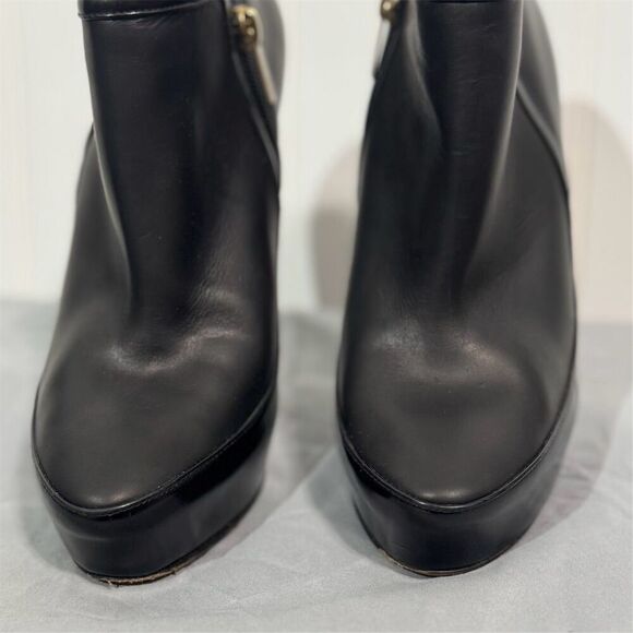 Jimmy Choo Black Leather Platform Ankle Booties Heels Size 39 EU / 8.5 US - Picture 4 of 10